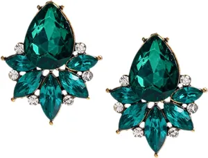 1 Pair Rhinestone Cluster Earrings for Women Shiny Geometric Drop Jewelry Formal Prom Dress Up Accessories Fashionable Statement Earrings