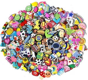 35,50,100 Pcs Random PVC Shoe Charms,Garden Shoes Cute Shoe Charms Wristband Bracelet Decoration with Different Designs Shape for Girls,Boys and Adult Party Gift