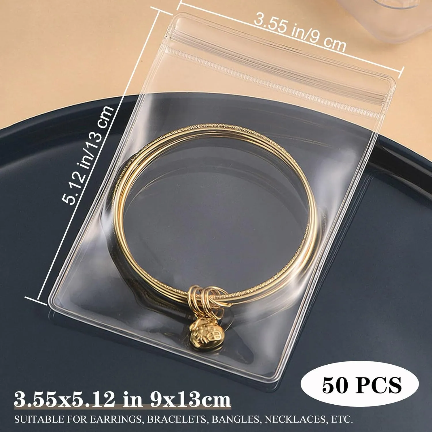 50PCS Clear Pvc Jewelry Pouches Organizer Travel Earring Storage Bags Transparent jewelry Bags with Zipper (50 Pcs Large Jewelry pouch)