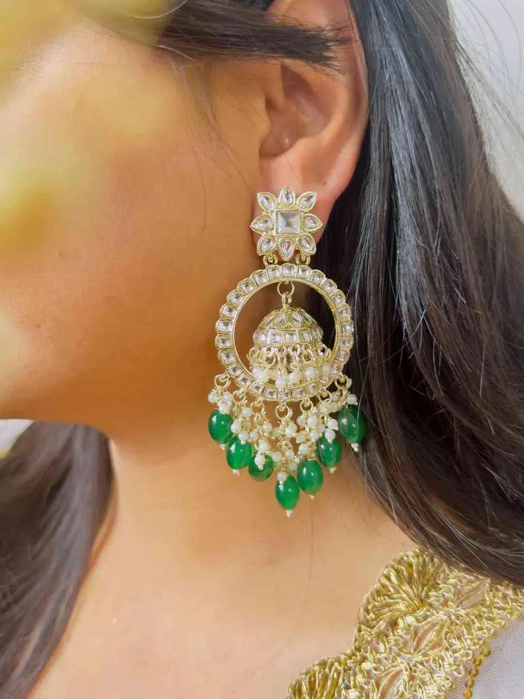 Bead Tassel Jhumka Drop Earrings