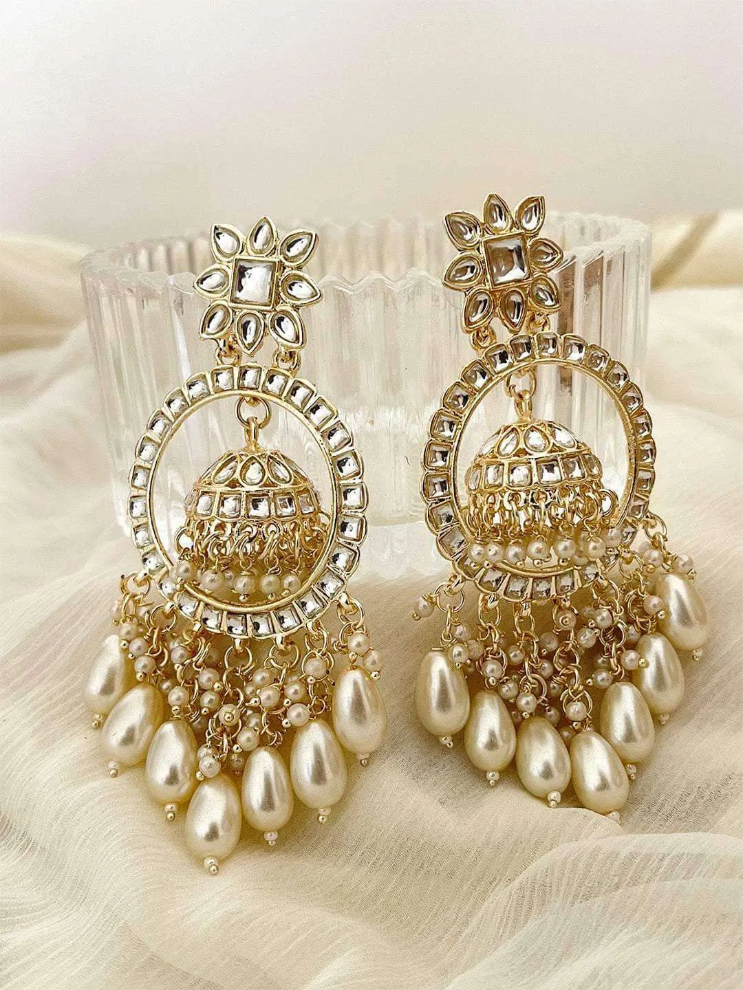 Bead Tassel Jhumka Drop Earrings
