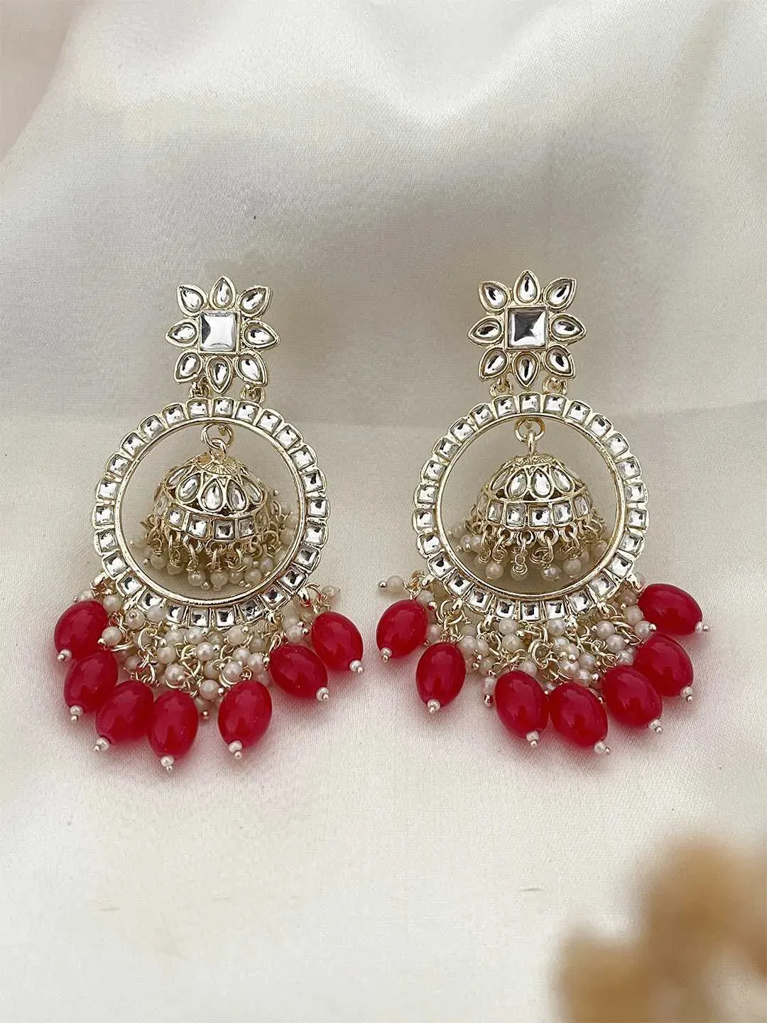 Bead Tassel Jhumka Drop Earrings