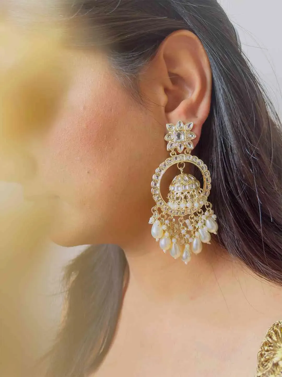 Bead Tassel Jhumka Drop Earrings