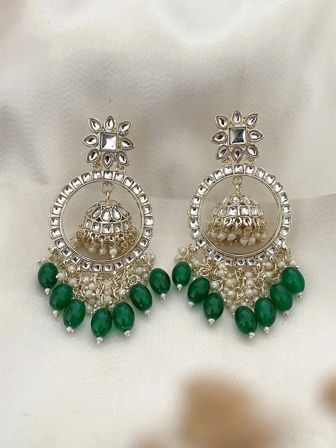 Bead Tassel Jhumka Drop Earrings