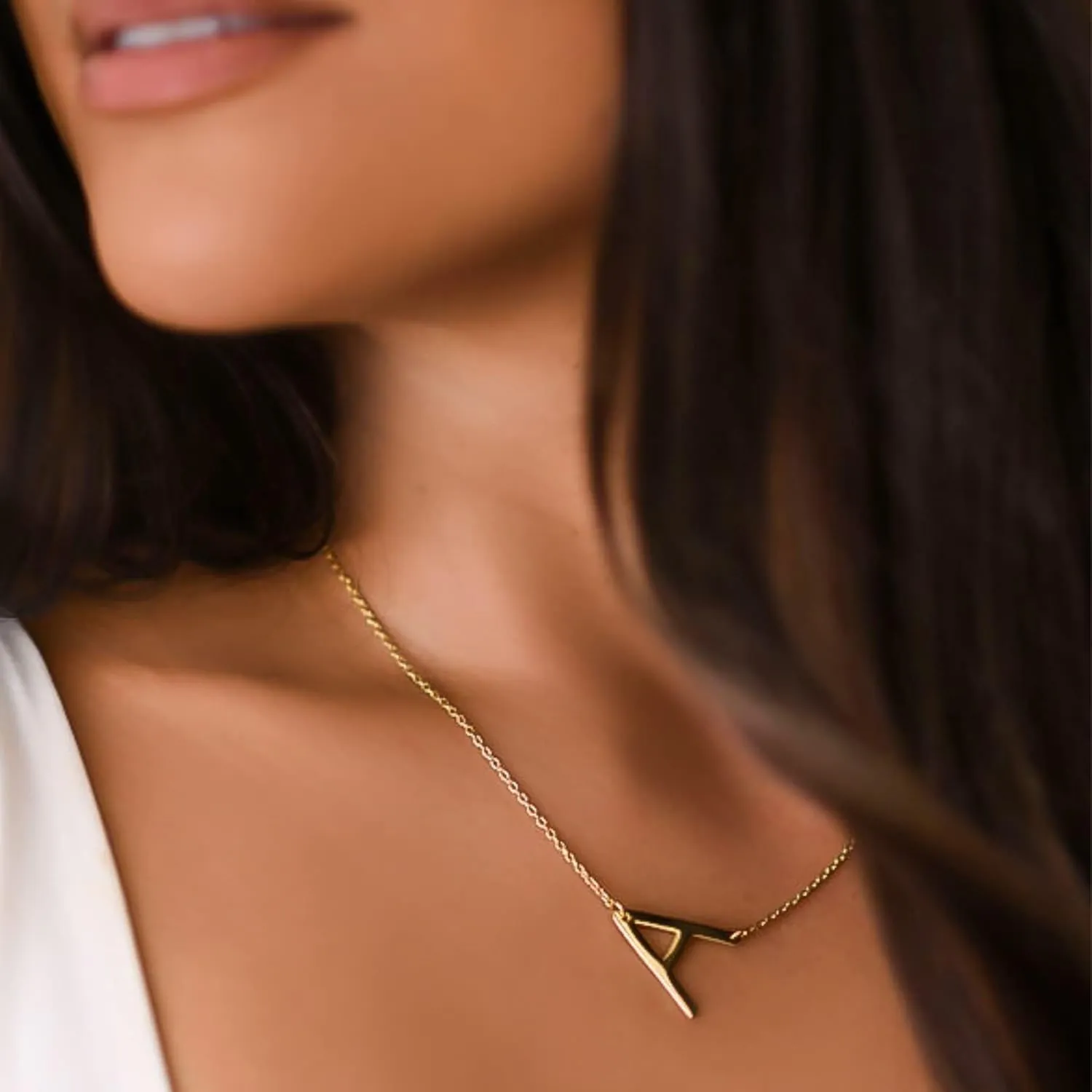 Beaux Bijoux Sideways Initial Necklaces for Women | 14k Gold and Silver Letter Necklaces | Unique Birthday Gift | Trendy Jewelry | Dainty Handmade Necklaces for Women