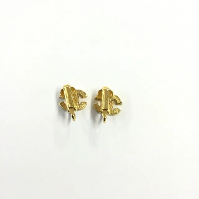 Chanel Crystal Cc Clip Earrings.