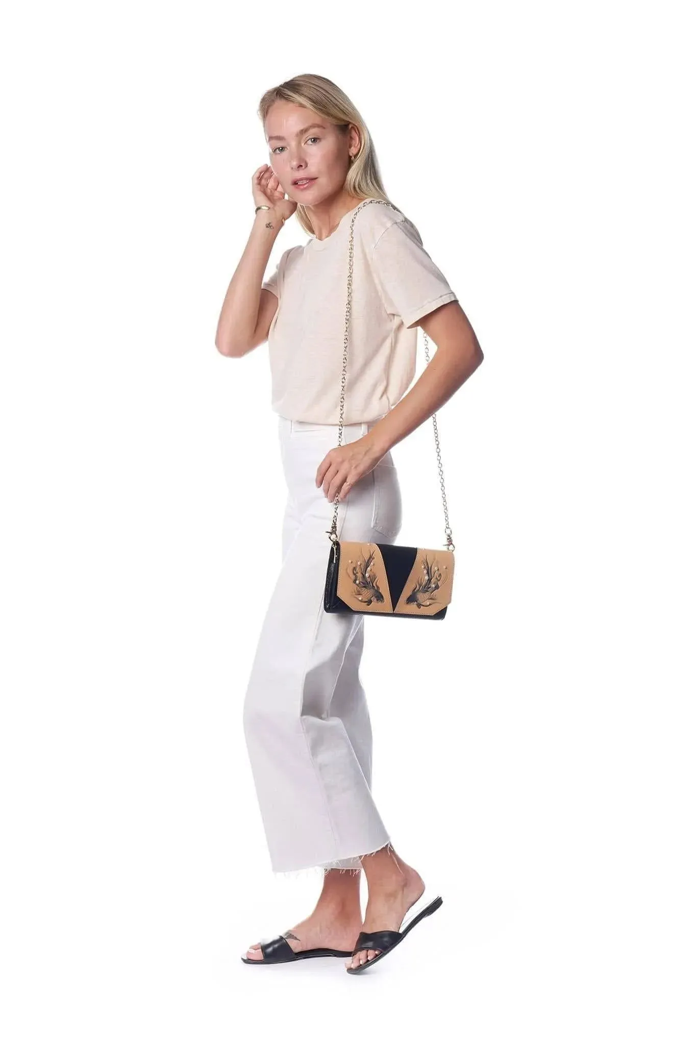 Fish Black Crossbody Clutch Bag