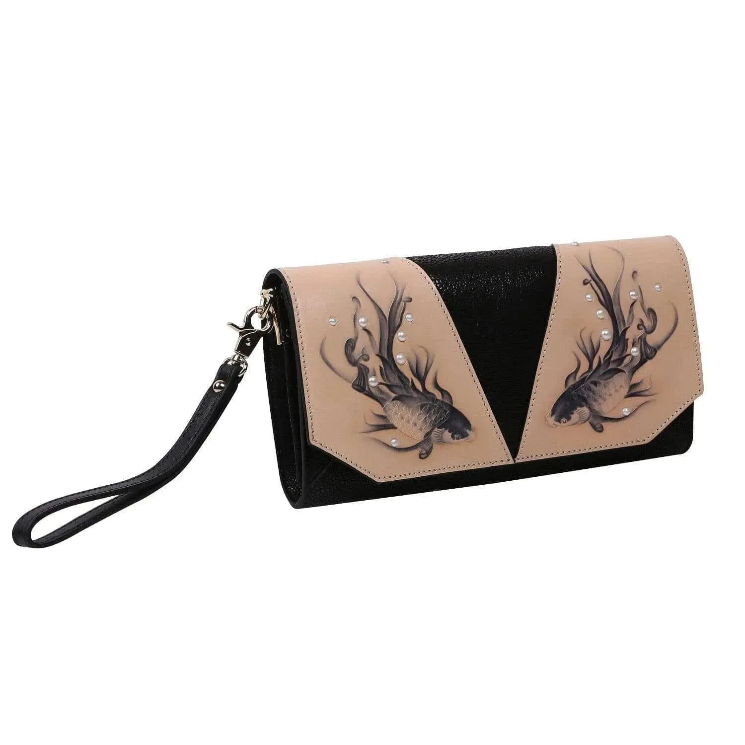 Fish Black Crossbody Clutch Bag