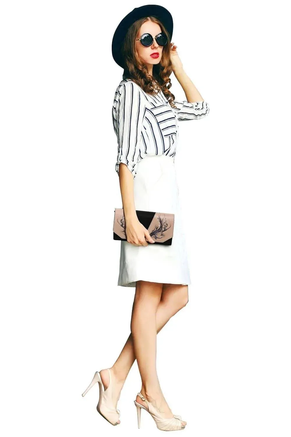 Fish Black Crossbody Clutch Bag