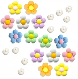 Flower Shoe Charms for Girls Teens Adults, Flower Shoe Charms for Clog Sandals Bracelets Decoration, Cute Pins Accessories Party Favor Birthday Gifts