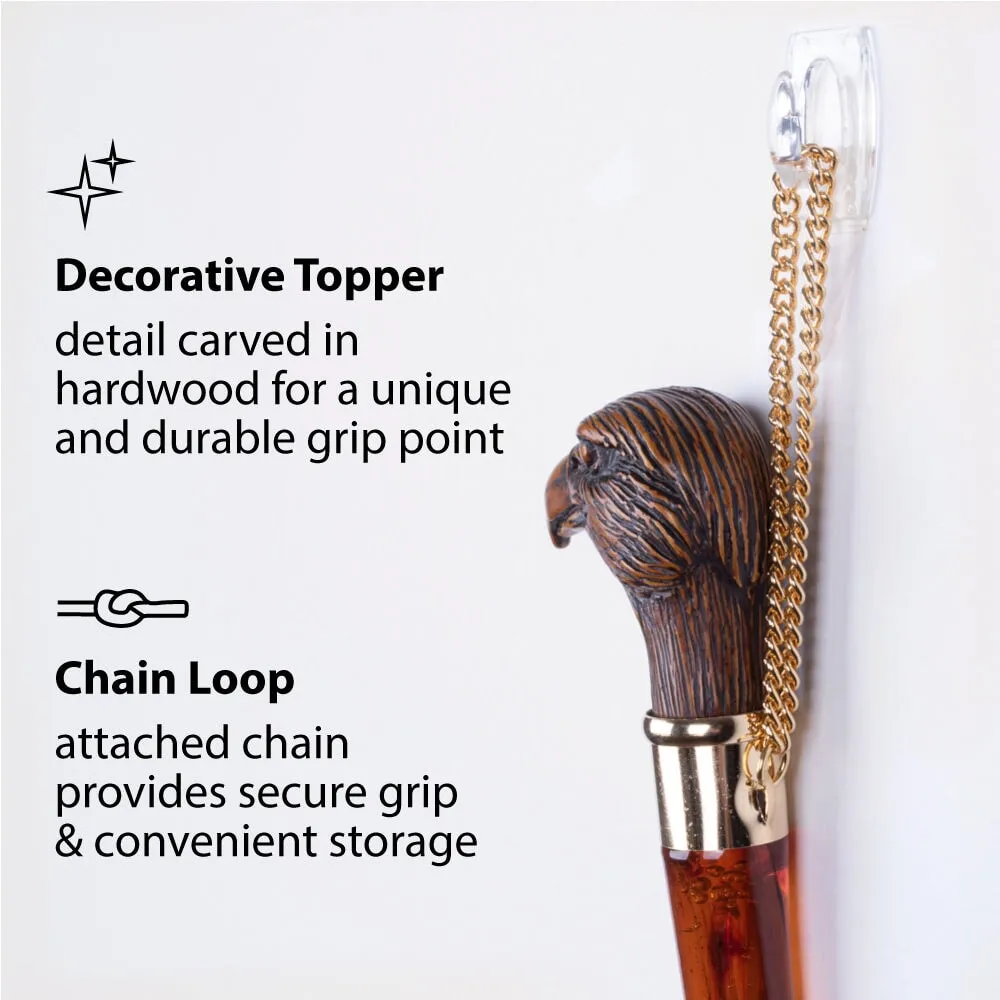 FootFitter Medium 21" Shoe Horn with Tortoiseshell Spoon, Brown Wooden-Style Eagle