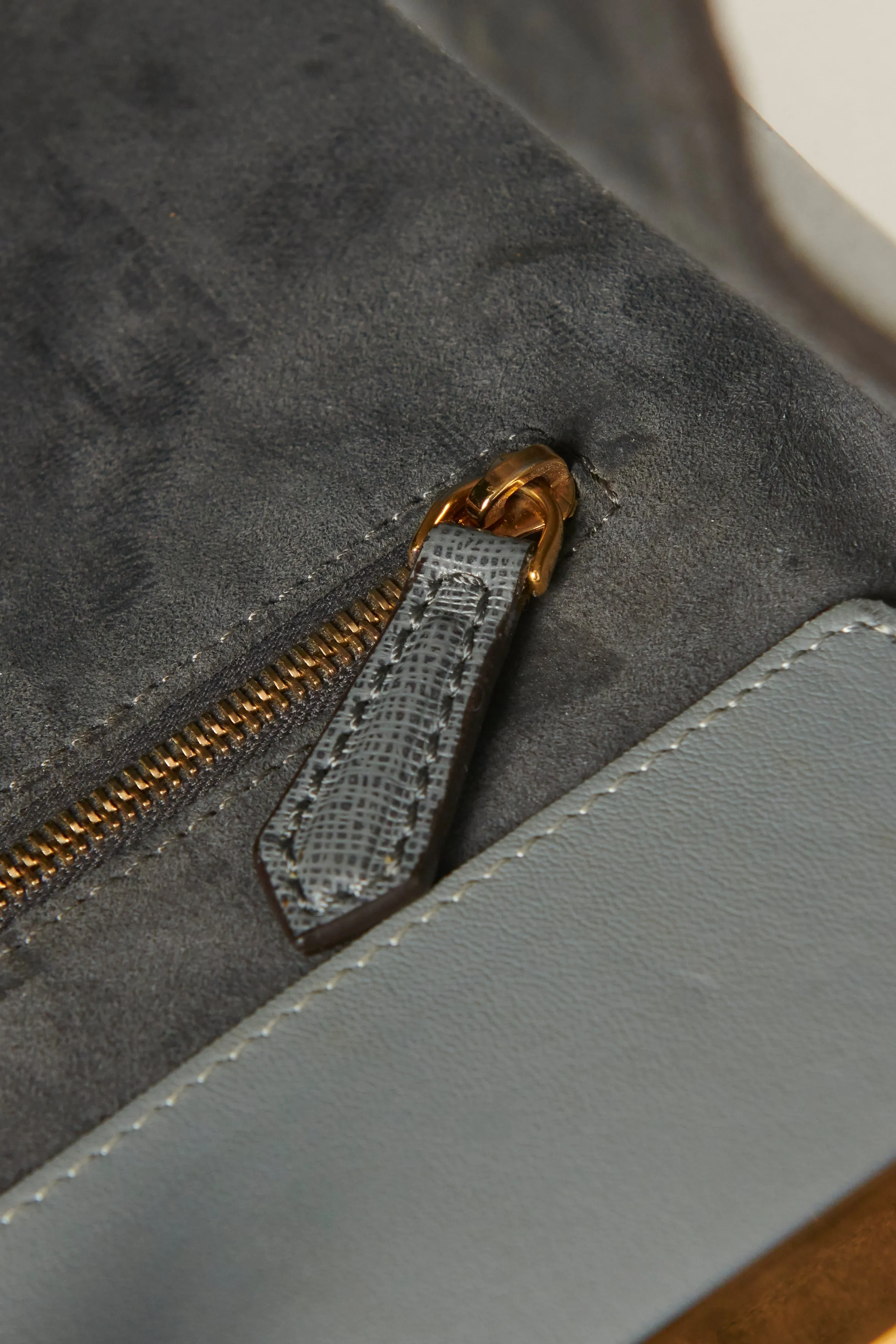 Grey Leather Preowned Large 3Jours Tote Bag