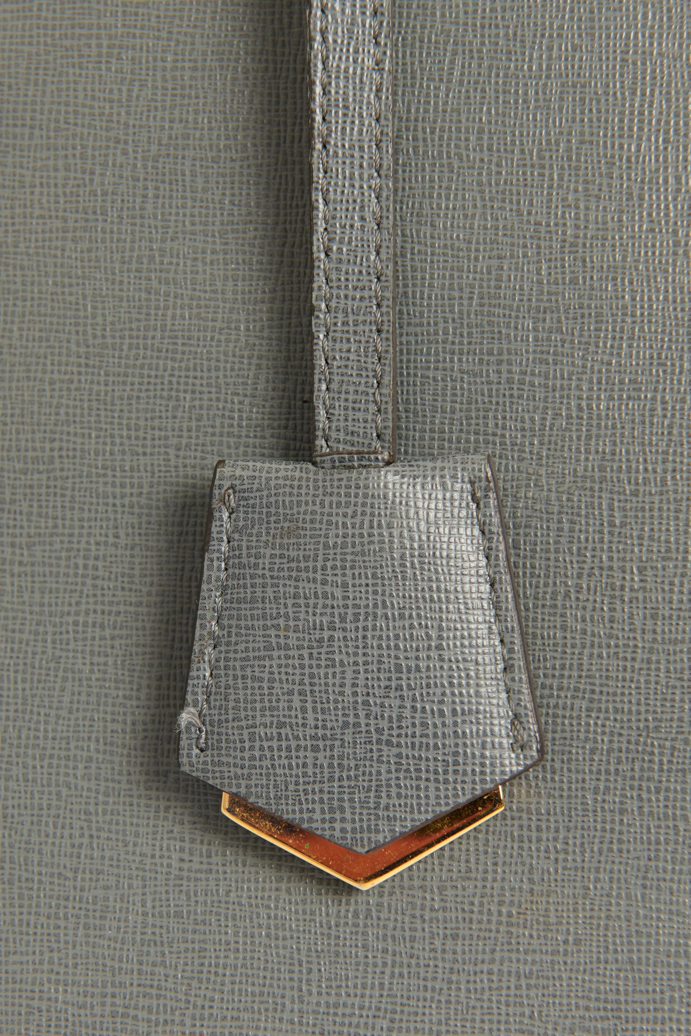Grey Leather Preowned Large 3Jours Tote Bag