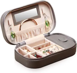 Jewelry Box Travel Jewelry Box Tassels Organizer Display Storage Case Take-Out Handbags with Mirror Jewelry Storage Box Accessories Stor
