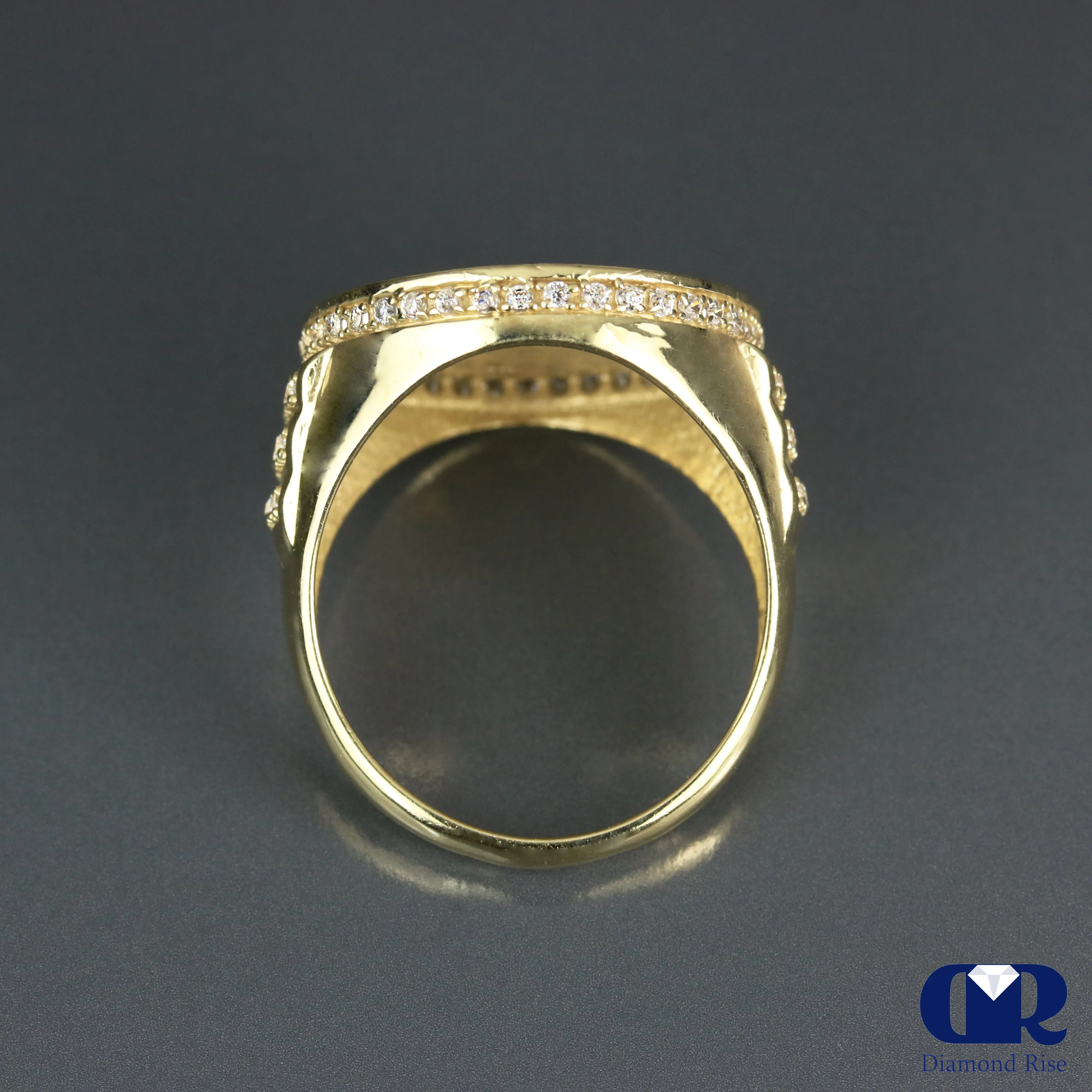 Men's 1.25 Carat Diamond Leaf 14K Gold Diamond Ring