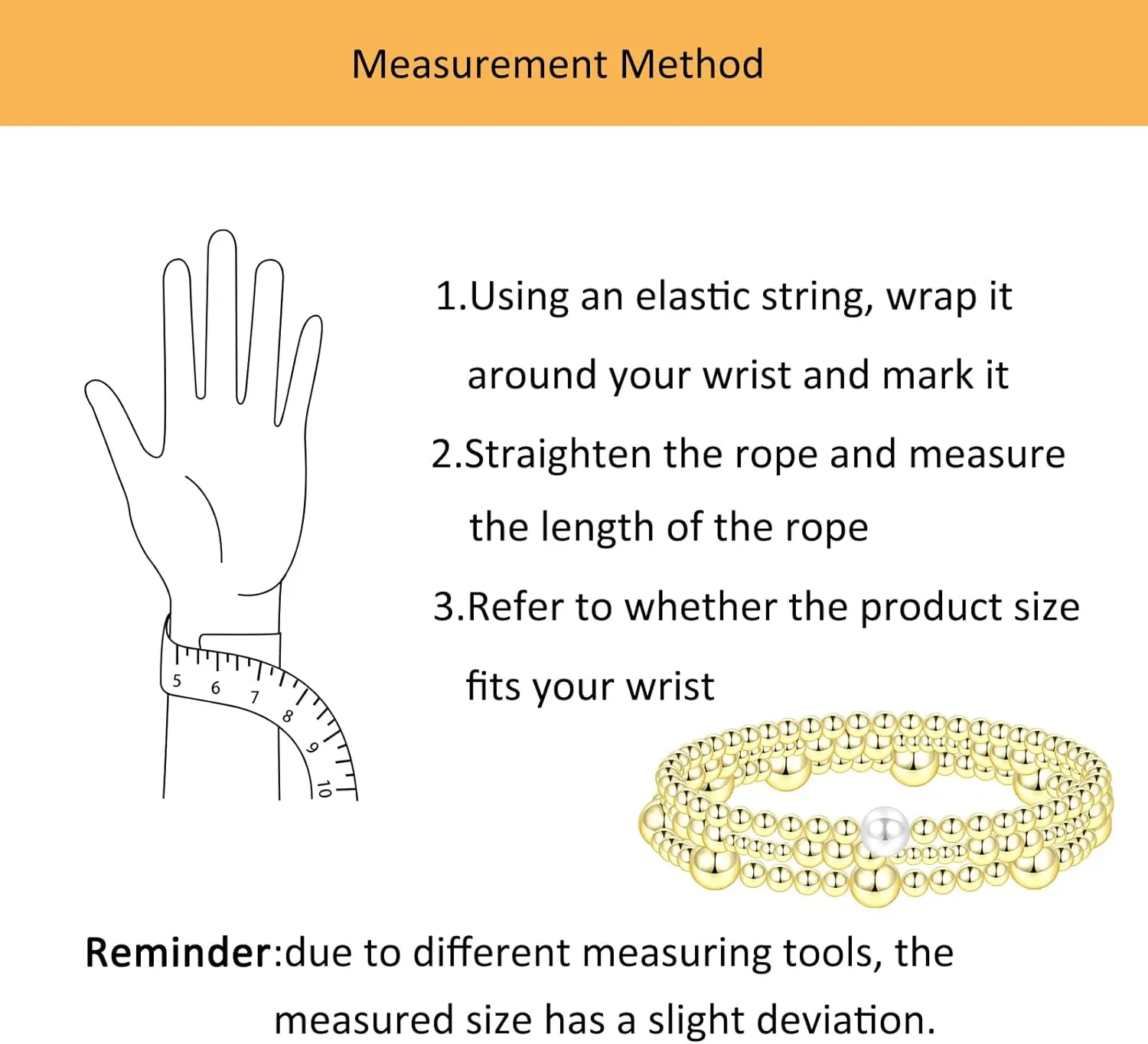 Oveta Gold Beaded Bracelets 18K Gold/Silver Plated Stackable Bracelets for Women Non Tarnish Stretch Bracelets Set