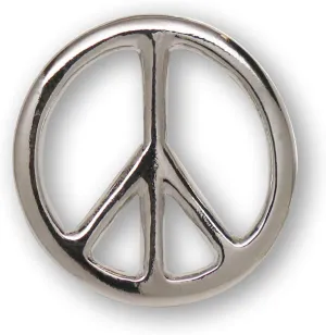 Peace Sign Hippie Jacket or Hat Pin Polished Silver Finish Pewter