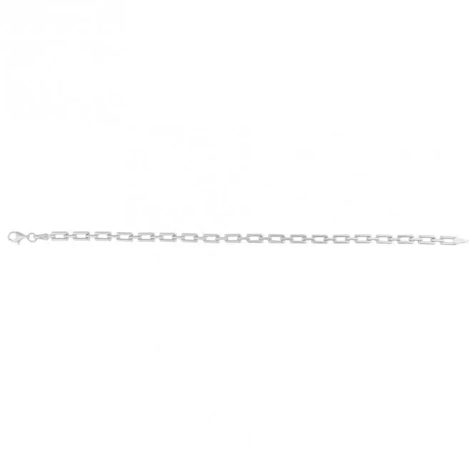 Rectangle Link 9ct White Gold Bracelet GB521