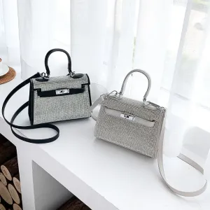 Shiny Diamonds Bags for Women Purses and Handbags Luxury Brand Designer Silver Fashion Evening Ladies Small Crossbody Bag Lock
