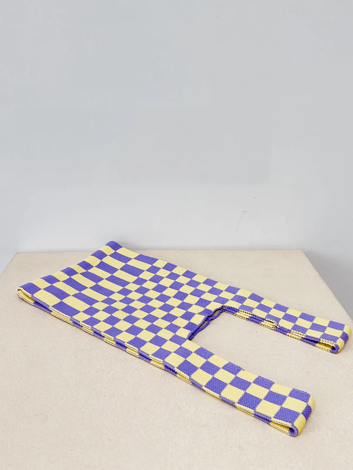 Stylish Checkerboard Print Tote Bag